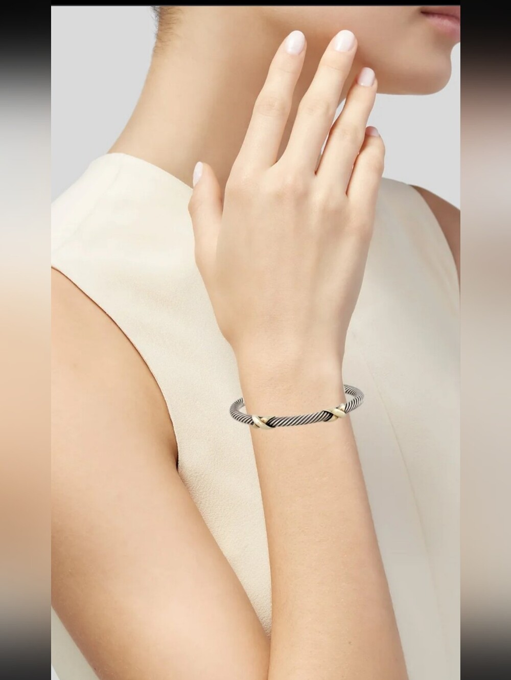 David YURMAN Cable Double X OPEN CUFF BRACELET